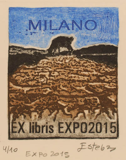 Exlibris by Liliana Esteban from Argentina for Milano Exlibris Expo 2015 - Scenery/Landscape 