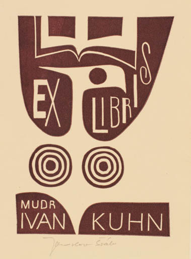 Exlibris by Jaroslav Svab from Czech Republic for Mudr. Ivan Kuhn - Abstract 