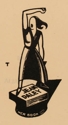 Exlibris by E. Thake from Australia for Jean Daley - 