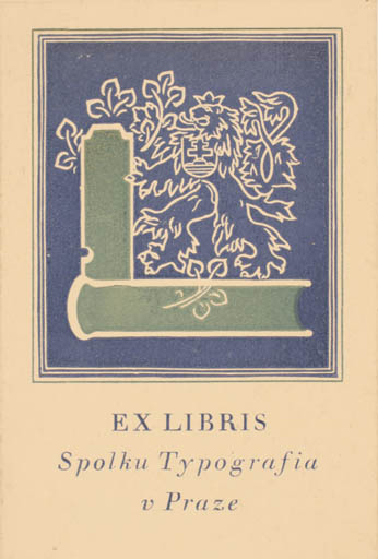 Exlibris by Ed. Svoboda from Czech Republic for ? Spolka Typografia v Praze - Book Fauna Text/Writing 