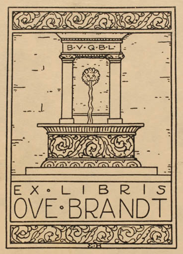 Exlibris by Ebba Holm from Denmark for Ove Brandt - 