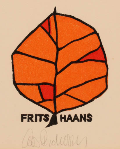 Exlibris by Cees Andriessen from Netherland for Frits Haans - Abstract Flora 