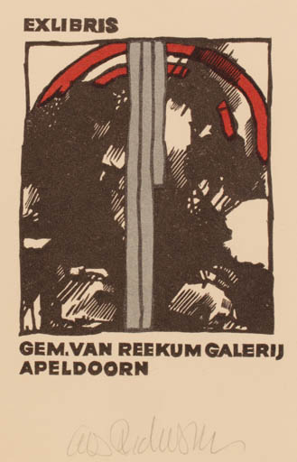 Exlibris by Cees Andriessen from Netherland for Gem. Van Reekum Galeri Apeldoorn - Abstract 