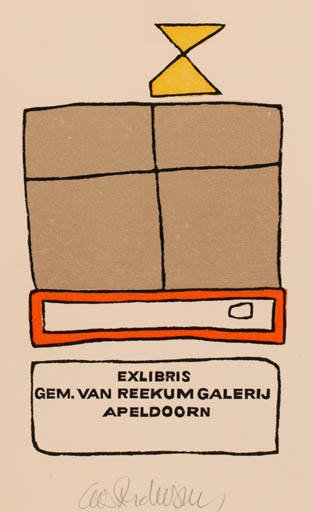 Exlibris by Cees Andriessen from Netherland for Gem. Van Reekum Galeri Apeldoorn - Abstract 