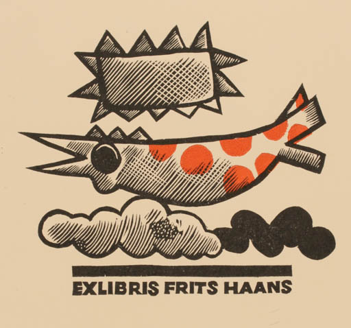 Exlibris by Cees Andriessen from Netherland for Frits Haans - Abstract 