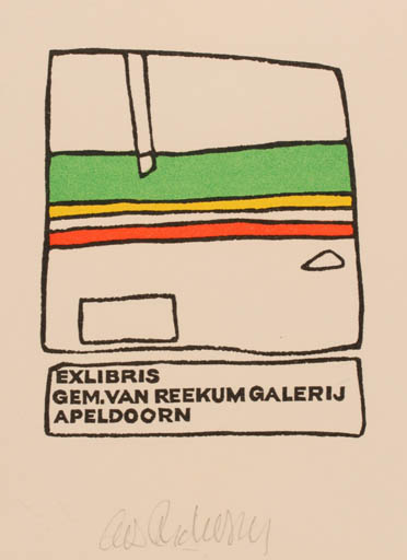 Exlibris by Cees Andriessen from Netherland for Gem. Van Reekum Galeri Apeldoorn - Abstract 