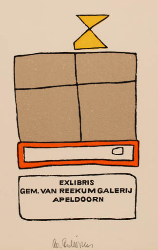 Exlibris by Cees Andriessen from Netherland for Gem. Van Reekum Galeri Apeldoorn - Abstract 