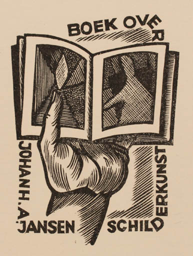 Exlibris by Cees Andriessen from Netherland for ? Boek over Johanh. A. Jansen Schilderkunst - Book Hand(s) 