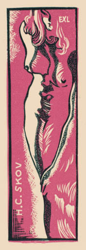 Exlibris by Anatoli Wawin from Czech Republic for Henry Carlo Skov - Woman Nude 