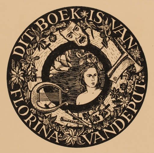 Exlibris by Louis M. J. Asperslag from Belgium for Florina Vandeput - 