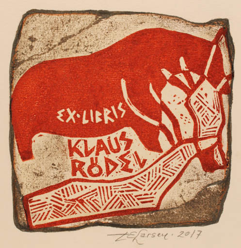 Exlibris by Torill  Elisabeth Larsen from Norway for Klaus Rödel - Fauna 