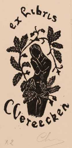 Exlibris by Christiane Vereecken from Belgium for Christiane Vereecken - Woman 