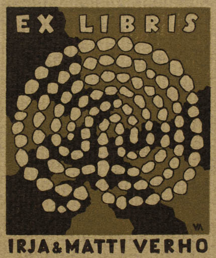 Exlibris by Vilho Askola from Finland for Irja & Matti Verho - Abstract 