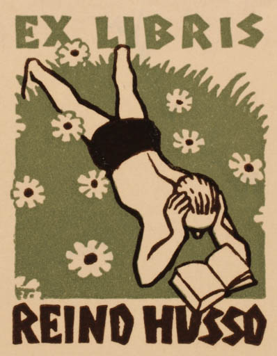 Exlibris by Erkki Tanttu from Finland for Reind Husso - Flower Book Man 