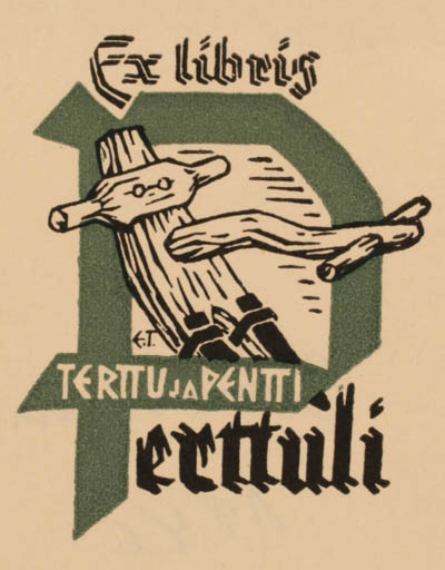 Exlibris by Erkki Tanttu from Finland for Terttu ja Pentti Perttuli - 