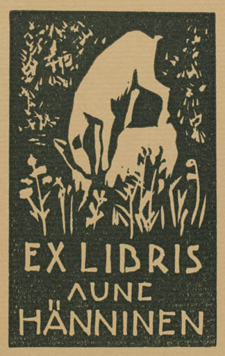 Exlibris by Pekka Törmä from Finland for Aune Hänninen - Fauna 