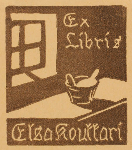 Exlibris by Pekka Törmä from Finland for Elsa Kouttari - Interior 