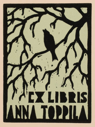 Exlibris by Pekka Törmä from Finland for Anna Toppila - Bird 