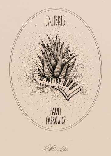 Exlibris by Ewelina Rivillo from Poland for Pawel Fabrowicz - Music 