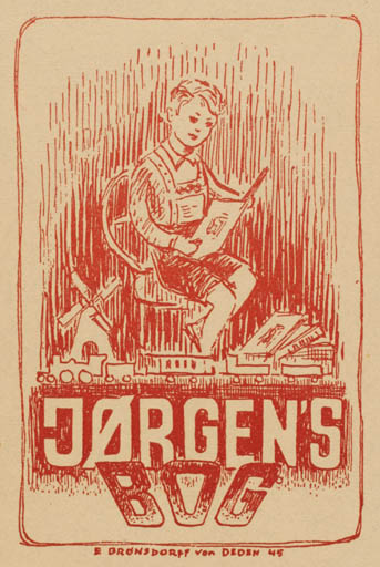 Exlibris by Erik Brønsdorff von Deden from Denmark for Jørgen von Deden - Child 