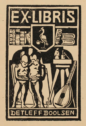 Exlibris by ? ? from Denmark for Detleff Boolsen - Child Music 