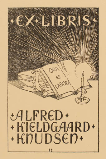 Exlibris by Stig Andersson from Denmark for A. Kjelgaard Knudsen - Book 