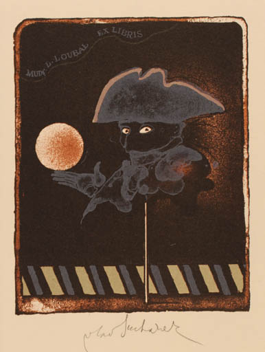 Exlibris by Vladimir Suchanek from Czech Republic for Mudr. L. Loubal - Theater/Cirkus 