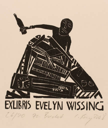 Exlibris by Claudia Berg from Germany for Evelyn Wissing - Drama 