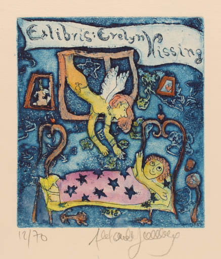 Exlibris by Alexandra von Hellberg from Germany for Evelyn Wissing - Child 