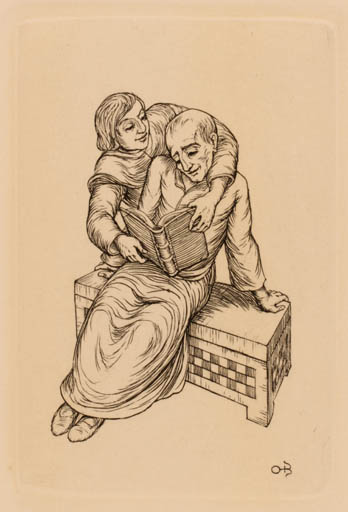 Exlibris by Ottohans Beier from Germany for ? ? - Book Man 