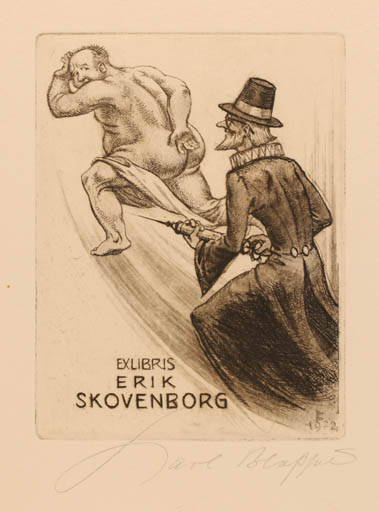 Exlibris by Karl Blossfeld from Germany for Erik Skovenborg - Drama Medicine 