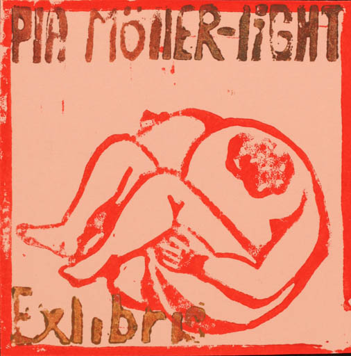 Exlibris by Pia Möller-Light from Denmark for Pia Möller-Light - Woman 