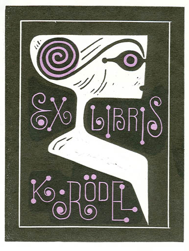 Exlibris by Jaroslav Svab from Czechoslovakia for Klaus Rödel - Abstract 