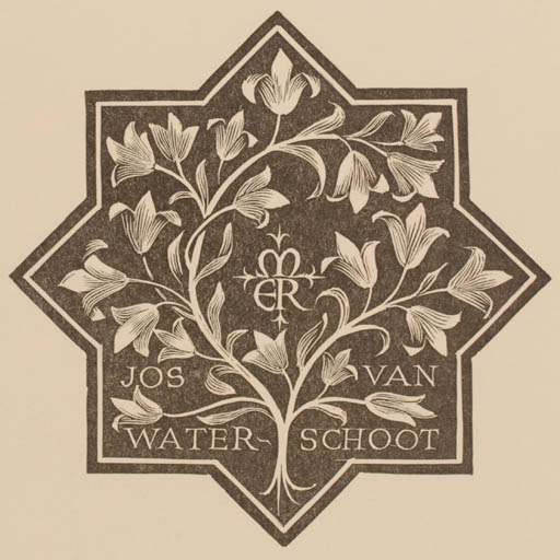 Exlibris by Pam Georg Rueter from Netherland for Jos van Waterschoot - Flower 