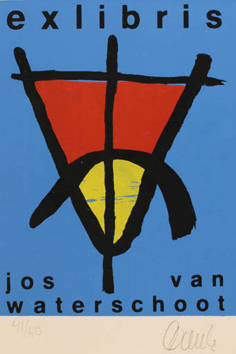 Exlibris by Paul Verhees from Netherland for Jos van Waterschoot - Abstract 