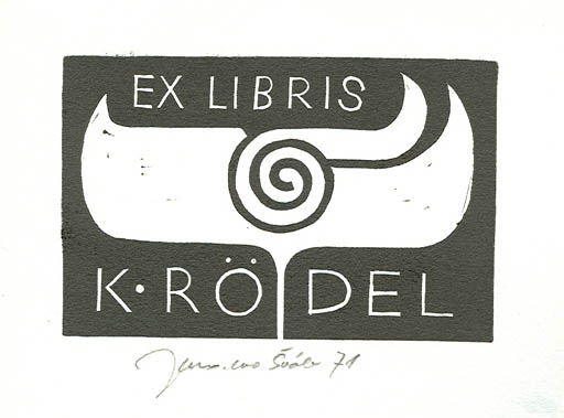 Exlibris by Jaroslav Svab from Czechoslovakia for Klaus Rödel - Abstract 