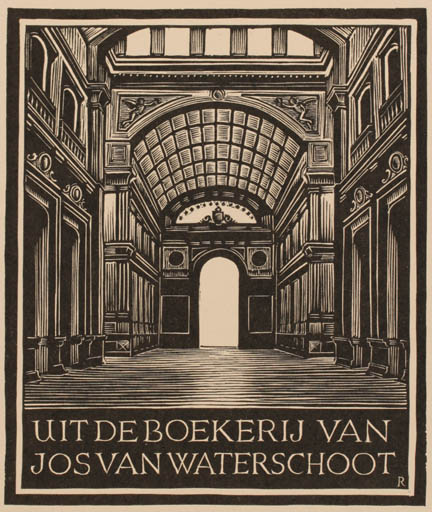 Exlibris by P.G. Reuter from Netherland for Jos van Waterschoot - Architecture Interior Ornament 