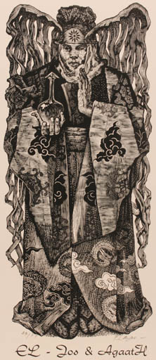 Exlibris by Peter Lazarov from Netherland for ? Agaath & Jos Van Waterschoot - Man Ornament 