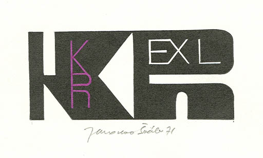 Exlibris by Jaroslav Svab from Czechoslovakia for Klaus Rödel - Text/Writing 