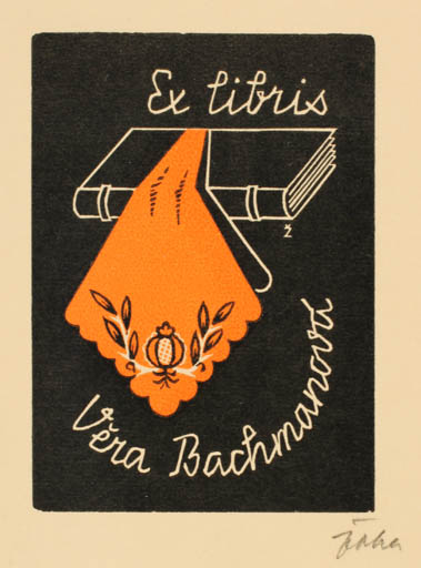 Exlibris by Jar. E. Zoha from Czech Republic for Vera Bachmanova - Book 