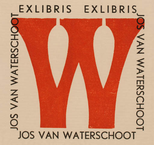 Exlibris by Anne de Boer Olsen from Netherland for Jos van Waterschoot - Text/Writing 