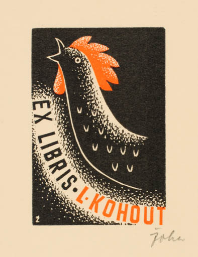 Exlibris by Jar. E. Zoha from Czech Republic for L. Kohout - Bird 