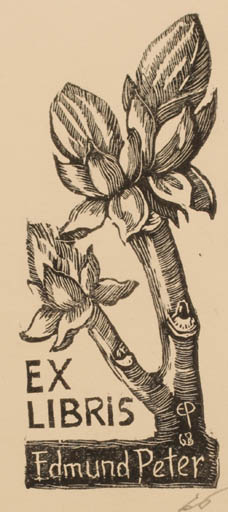 Exlibris by Edmund Peter from Denmark for ? Ipse - Flower Flora 