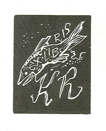 Exlibris by Jaroslav Vodrazka from Czechoslovakia for Klaus Rödel - Fish 