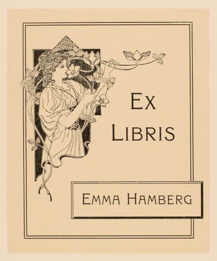 Exlibris by ? Unbekannt from Czech Republic for Emma Hamberg - Jugend Woman 