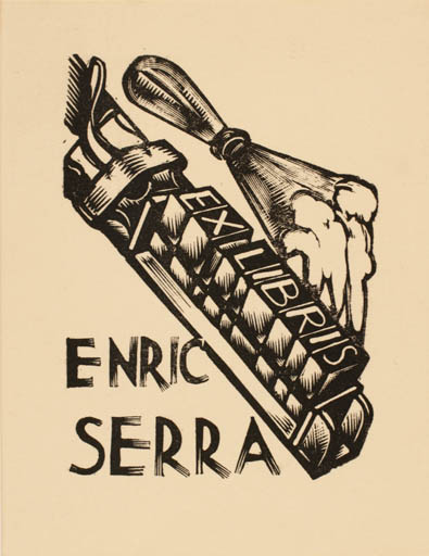 Exlibris by ? Unbekannt from Czech Republic for Enric Serra - Working Text/Writing Printing technique 