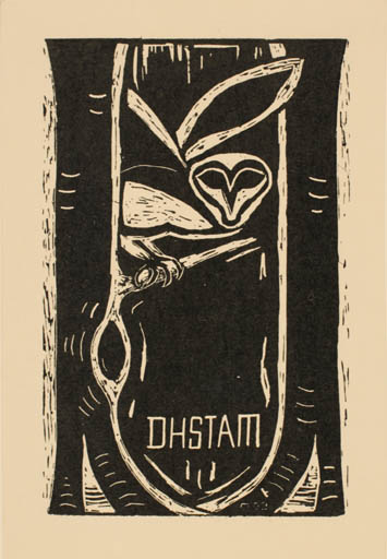 Exlibris by ? Unbekannt from Czech Republic for D. H. Stam - Abstract Fauna Owl 