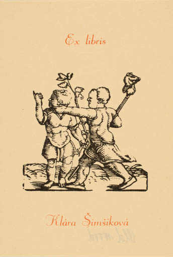 Exlibris by ? Unbekannt from Czech Republic for Klara Simsikova - Classical antiquity Child 