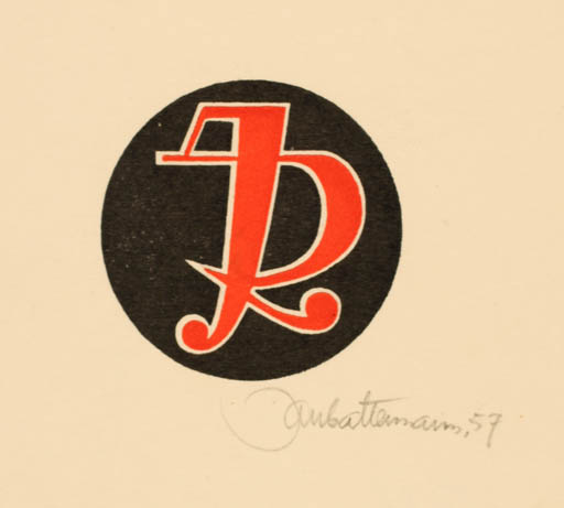 Exlibris by Jan Battermann from Netherland for ? J. R. - Monogram 