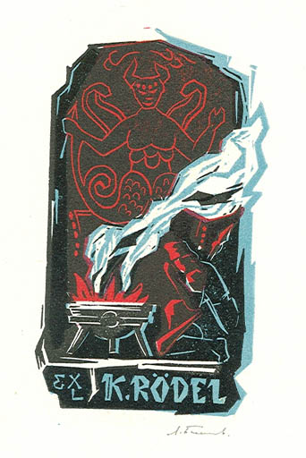 Exlibris by Lew Beketow from Russia for Klaus Rödel - Religion 